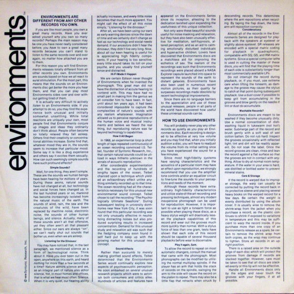 No Artist - Environments (New Concepts In Stereo Sound) (Disc 6) - 1974