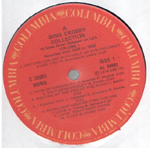 Bing Crosby - A Bing Crosby Collection, Volume I - 1978