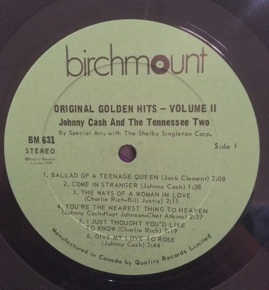 Johnny Cash - Original Golden Hits Volume II