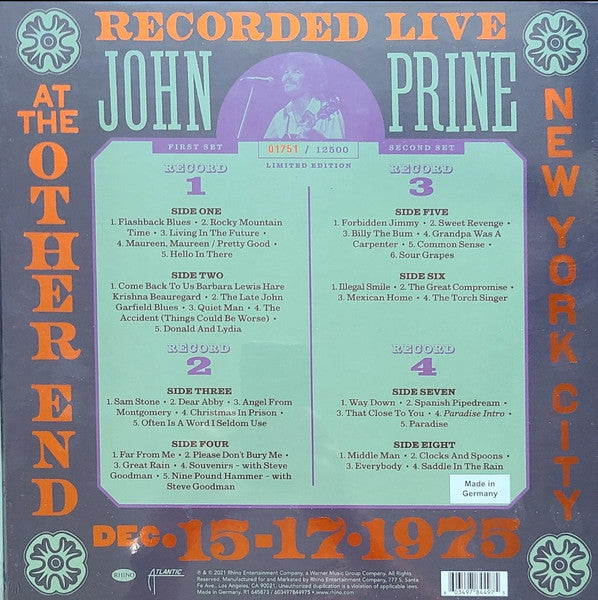 John Prine - Live At The Other End Dec. 1975 - 2021