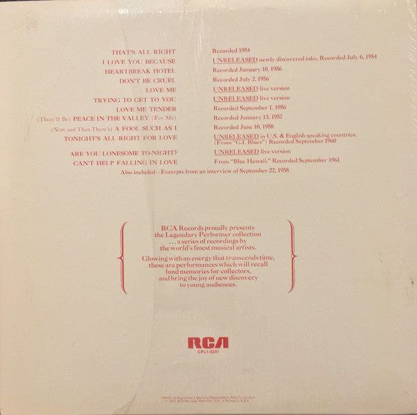 Elvis Presley - A Legendary Performer - Volume 1