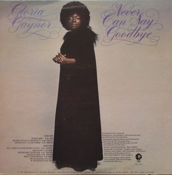 Gloria Gaynor - Never Can Say Goodbye