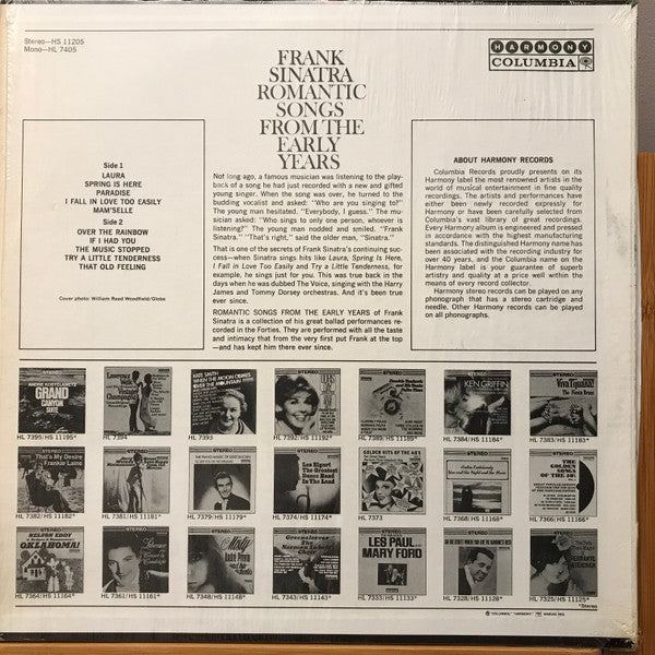 Frank Sinatra - Romantic Songs From The Early Years - 1967