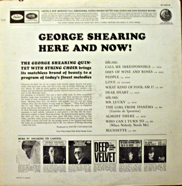 The George Shearing Quintet - Here & Now!