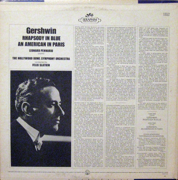 George Gershwin - Leonard Pennario - Felix Slatkin And Hollywood Bowl Symphony Orchestra, The - Rhapsody In Blue / An American In Paris -