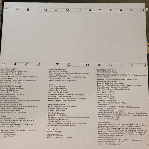 Manhattans - Back To Basics
