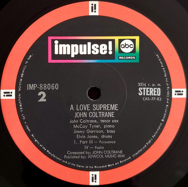 John Coltrane = John Coltrane - A Love Supreme = 至上の愛 - 1972