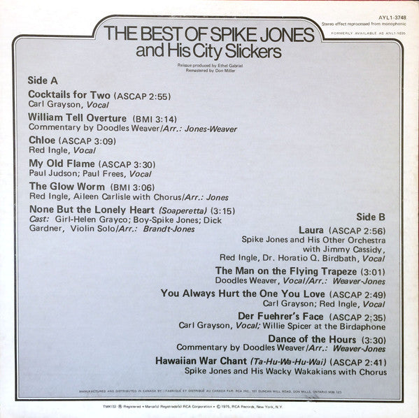 Spike Jones - The Best Of Spike Jones - 1980