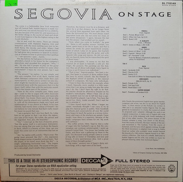 Andrés Segovia - On Stage