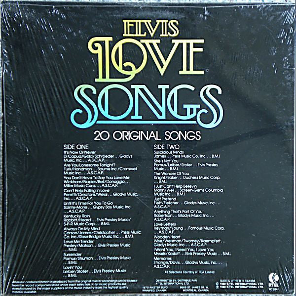 Elvis Presley - Elvis Love Songs (20 Original Songs) - 1980