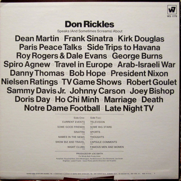 Don Rickles - Don Rickles Speaks!