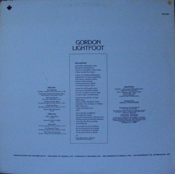Gordon Lightfoot - Don Quixote