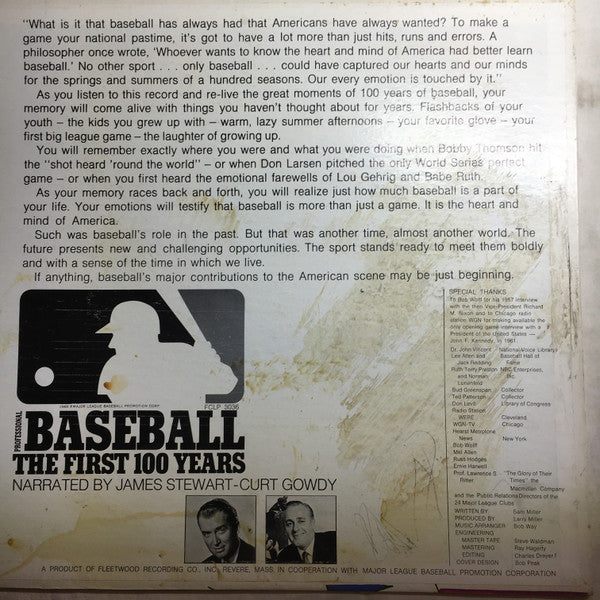 No Artist - Professional Baseball - The First 100 Years - 1969