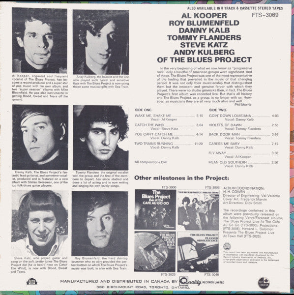 The Blues Project - Al Kooper, Roy Blumenfeld, Danny Kalb, Tommy Flanders, Steve Katz, Andy Kulberg Of The Blues Project