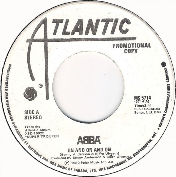 ABBA - On And On And On / Our Last Summer