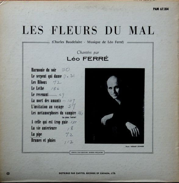 Léo Ferré - Les Fleurs Du Mal Chantées Par Léo Ferré