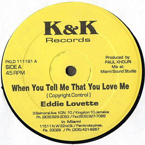 Eddie Lovette - When You Tell Me That You Love Me