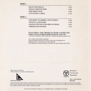 Orpheus Choir Under The Direction Of Brainerd Blyden-Taylor - 'Tis The Season -