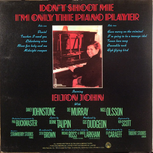 Elton John - Don't Shoot Me I'm Only The Piano Player - 1973