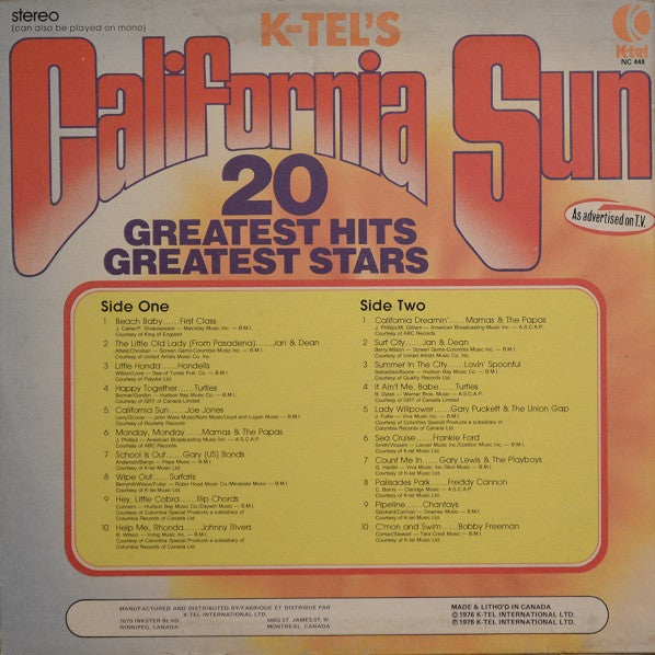 Various - K-Tel's California Sun - 1976