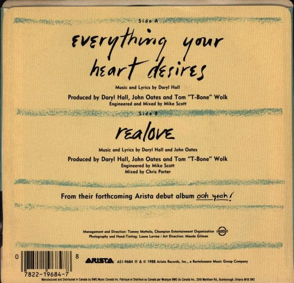 Daryl Hall & John Oates - Everything Your Heart Desires