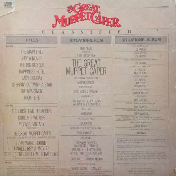 The Muppets - The Great Muppet Caper: An Original Soundtrack Recording