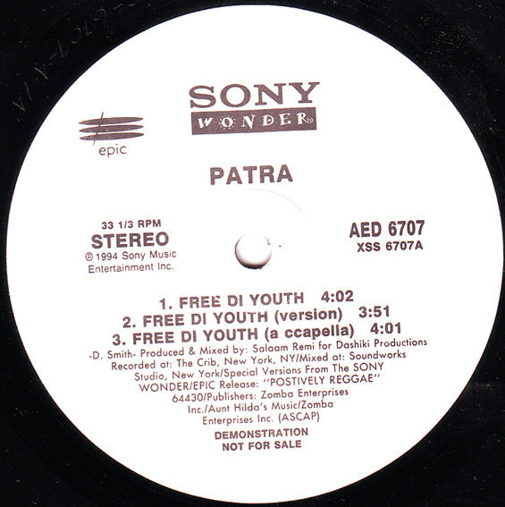 Patra / Tony Rebel - Free Di Youth / Teach The Children - 1994
