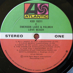 Emerson, Lake & Palmer - Love Beach Vinyl Record