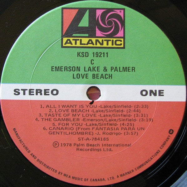 Emerson, Lake & Palmer - Love Beach Vinyl Record