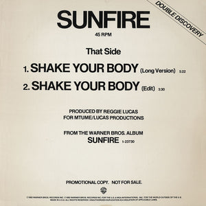Yaz / Sunfire - Don't Go / Shake Your Body Vinyl Record