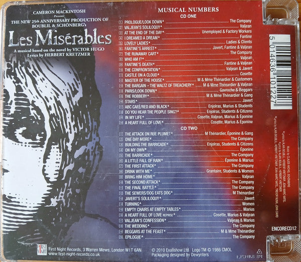 Alain Boublil & Claude-Michel Schönberg - 2010 Cast Of Les Miserables, The - Les Miserables Live! Dream The Dream (CD) - 2010