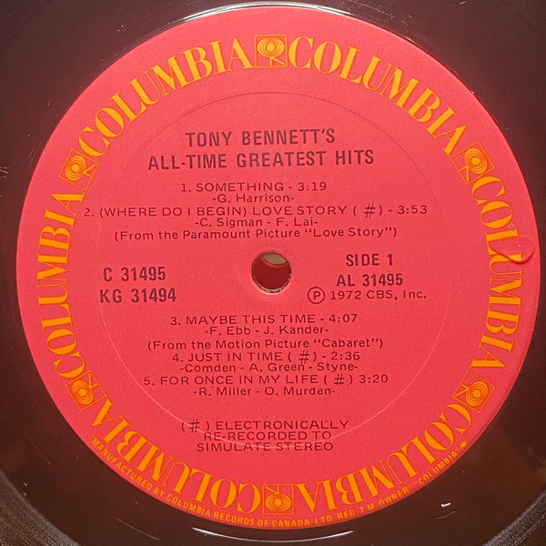 Tony Bennett - All Time Greatest Hits - 1972