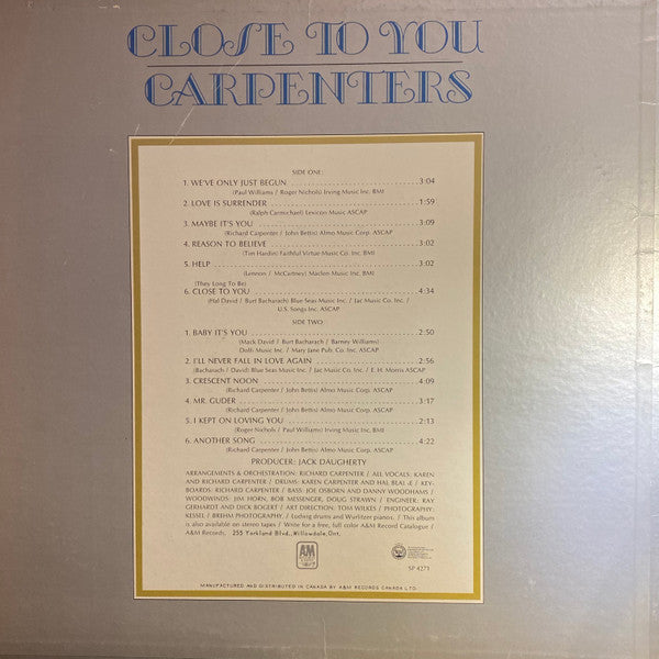 Carpenters - Close To You - 1970