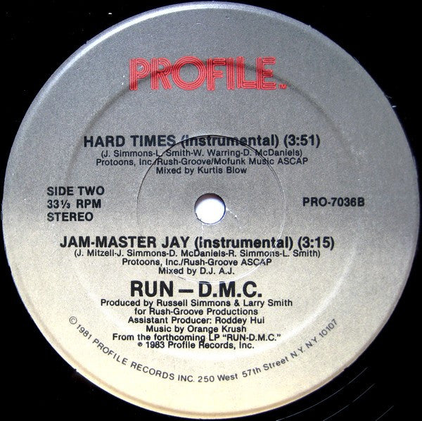 Run-DMC - Hard Times / Jam-Master Jay - 1983