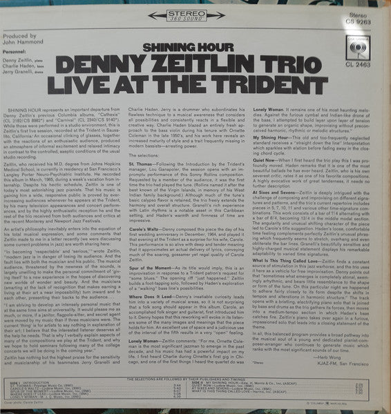Denny Zeitlin - Shining Hour - Live At The Trident