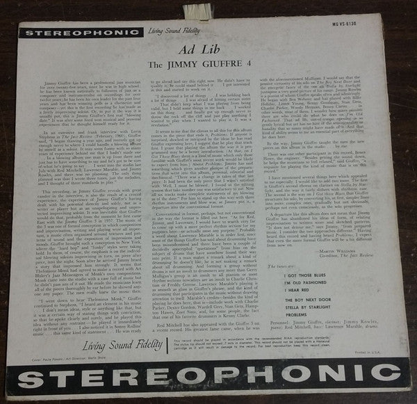 The Jimmy Giuffre 4 - Ad Lib