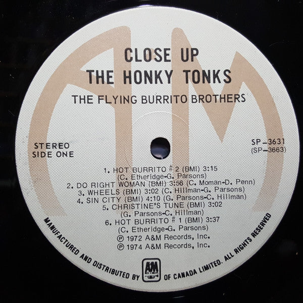 The Flying Burrito Bros - Close Up The Honky Tonks Vinyl Record