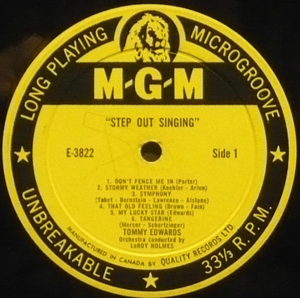 Tommy Edwards - Step Out Singing