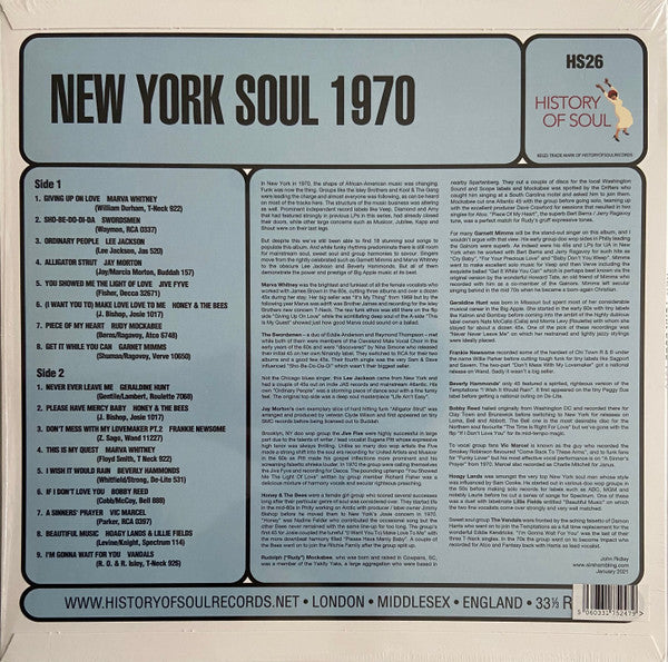 Various - New York Soul 1970  - 2021