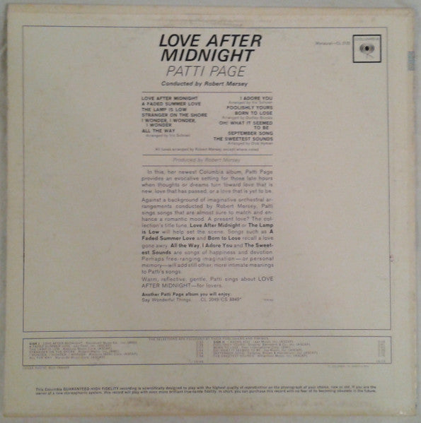 Patti Page - Love After Midnight