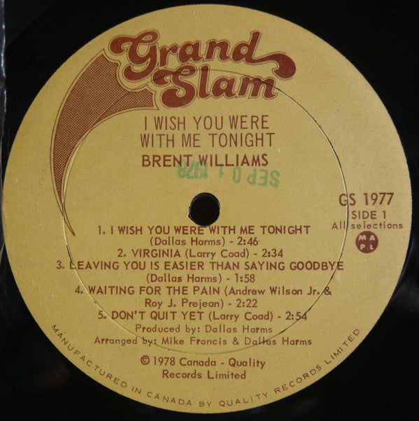 Brent Williams (8) - I Wish You Were With Me Tonight