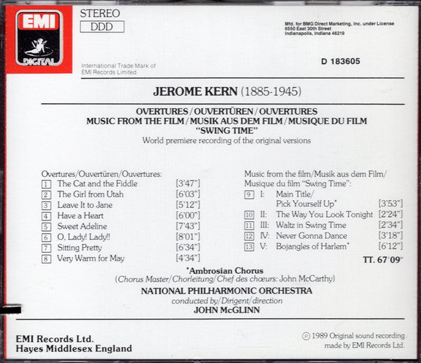 Jerome Kern - National Philharmonic Orchestra, John McGlinn - Overtures & Music From The Film "Swing Time" (CD) -