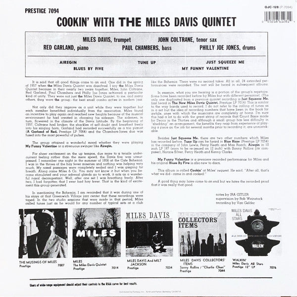 The Miles Davis Quintet - Cookin' With The Miles Davis Quintet