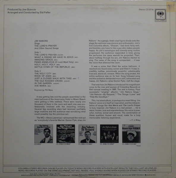 Jim Nabors - Jim Nabors Sings The Lord's Prayer And Other Sacred Songs -