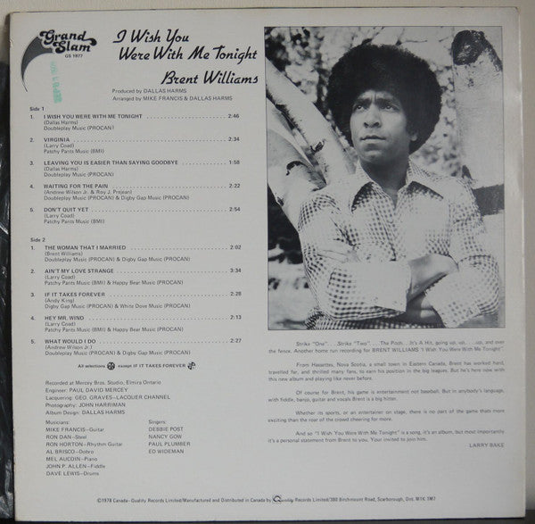 Brent Williams (8) - I Wish You Were With Me Tonight