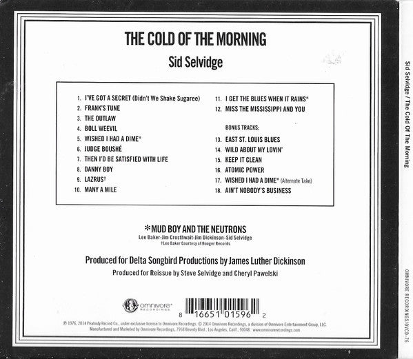 Sid Selvidge - The Cold Of The Morning (CD) - 2014