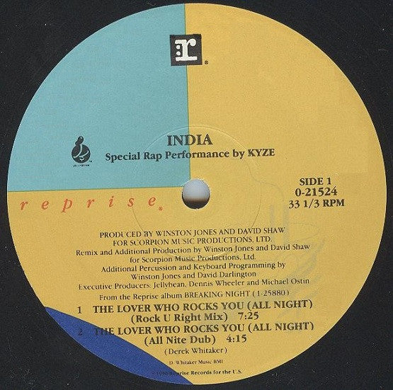 India - The Lover Who Rocks You (All Night) Vinyl Record