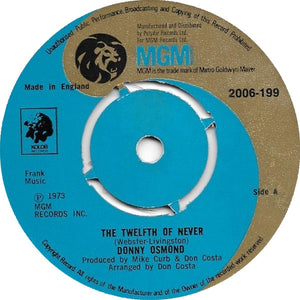 Donny Osmond - The Twelfth Of Never