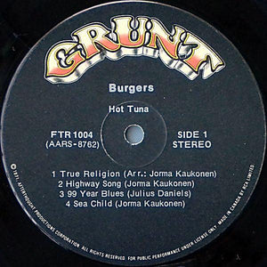Hot Tuna - Burgers - 1972 - Quarantunes