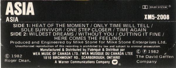 Asia - Asia 1982 - Quarantunes
